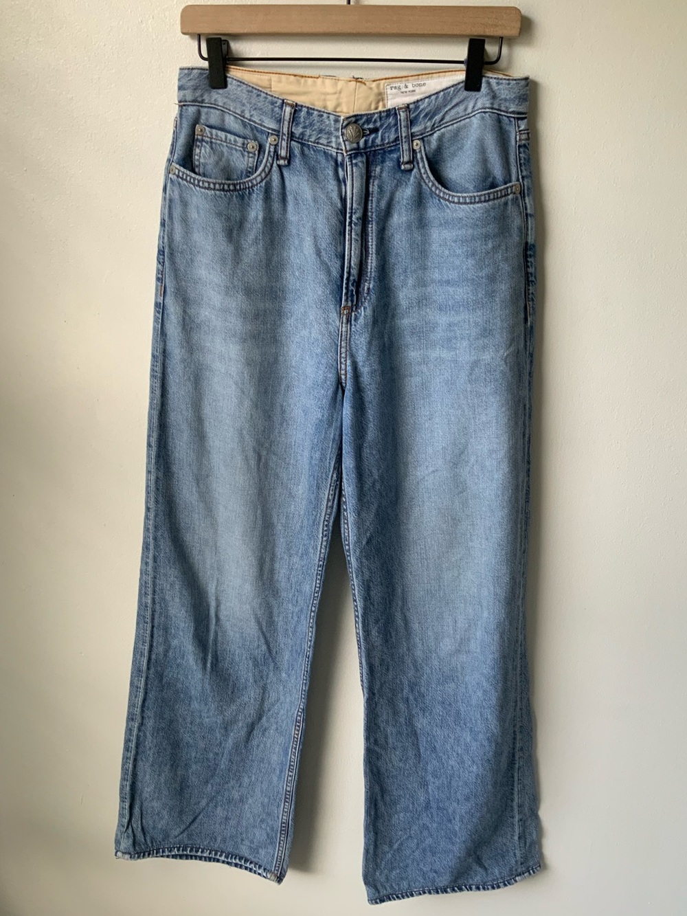 RAG & BONE Logan Jeans Women’s Size Audrey Blue Wide Leg Relaxed Fit *ALTERED - Picture 2 of 14